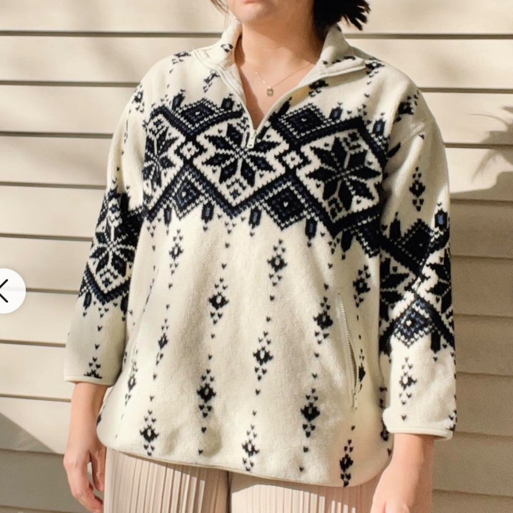 Vintage E.B. Fleece Snowflake 1/4 Zip Jacket